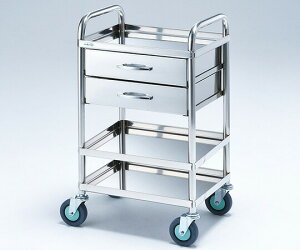 とっても静かな枠付き回診車(2段引出し) 3段 453×353×942 TS4535Y