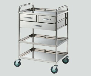 とっても静かな枠付き回診車(2段引出し) 3段 603×453×942 TS6045Y