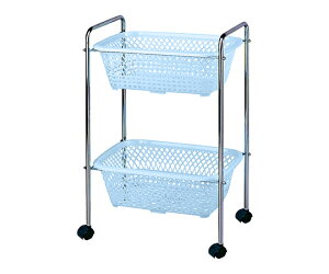 【10/25限定!要エントリー!抽選で最大100%Pバック!】脱衣カゴ キャスター付き ブルー 515×350×750mm DP-25C(2段)