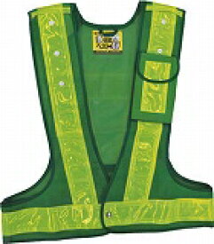 緑十字 多機能安全ベスト(ポリス型) 緑/黄反射 フリーサイズ ポケット3箇所付 238086