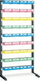 TRUSCO UPRラック H1900 ビン大青×12赤・黄・薄緑各8個付 蓋付 UPRL1809BF