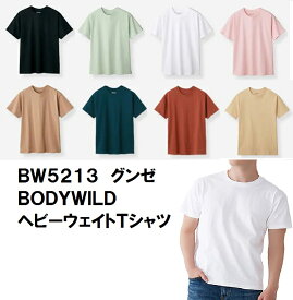 【BODYWILD】BW5213 ヘビーウエィトTシャツ クルーネック 綿100％ パックTシャツ パックT　1枚ならゆうパケット発送可 2枚以上は宅配便に変更になります 大きめ ゆったり 綿の風合い 厚手 半袖 超厚手 天竺 メンズ
