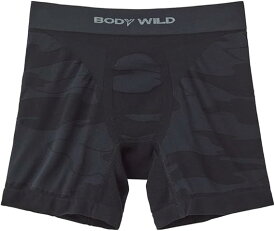 【グンゼ】ボディワイルド セミロングボクサーパンツ(前とじ) 裾丈長め BODYWILD カモフラージュ柄 BWS683J メンズ サイズ M/L
