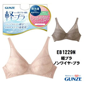 ★メーカー生産終了！在庫限りです！お早めに★【軽ブラ】【ノンワイヤーブラジャー】【グンゼ】 EB1229N 通気性抜群 吸汗速乾 メッシュ サイズ M/L/LL　とにかく軽い 乾きやすくて乾燥時間も短縮！