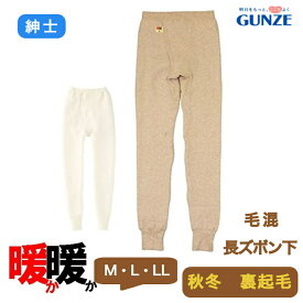 【暖暖】長ズボン下【グンゼ】極暖 あたたか 50代 60代 70代 80代 90代 サイズ M /L/LL ズボン下 メンズ 秋冬 ウール混 裏起毛 冬下着 あったか肌着 男性下着 男性肌着 肌着 あったかインナー　DDM202B