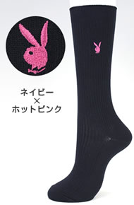 【新生活応援】PLAYBOYプレイボーイスクールハイソックス長さ28cmサイズ23〜25cm3足までメール便可能