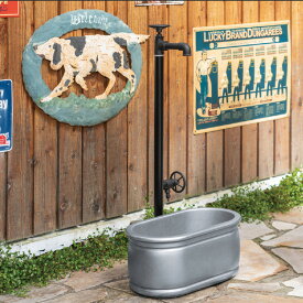 メーカー直送　ラギッドW　二口水栓柱　水まわり　ガーデン　屋外専用　日本製　蛇口一体型