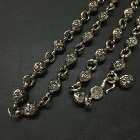 Chrome Hearts クロムハーツ SV925 104g #1 クロスボールチェーン ネックレス インボイス付属　シルバー/CR0014【中古】