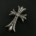 Chrome Hearts クロムハーツ SV925 18g スモール クロス ペンダント トップ チャーム パヴェ ダイヤ　シルバー/CR0026…