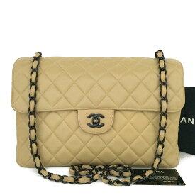 CHANEL シャネル ココマーク マトラッセ ラムスキン チェーン ショルダーバッグ　Beige/JPG0099【中古】