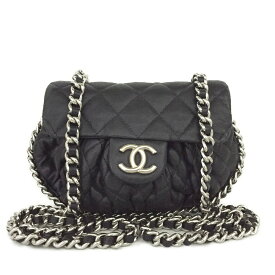 CHANEL シャネル ココマーク マトラッセ グレインド カーフスキン チェーンアラウンド ショルダーバッグ　Black/JPG0101【中古】