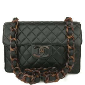 CHANEL シャネル ジャンボ マトラッセ 30 ココマーク プラチェーン ショルダーバッグ　Black/JPG0109【中古】