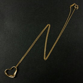 TIFFANY&CO. ティファニー イエローゴールド 3.0g エルサ・ペレッティ オープンハート ペンダント ネックレス　Gold/ZA0034【中古】