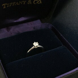 ■新同■TIFFANY&CO. ティファニー PT950 プラチナ ダイヤ 0.36CT 3.5g ソリティアダイヤモンド リング #46(6号)　Silver/ZA0080【中古】