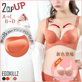 EGOKILLZ イゴキルズ A→Cへ B→Dへ2CUPアップ！ 夢の8cm極厚パッド内蔵 超厚 盛り ブラ ブラジャー 単品 脇高 盛れる レディース 女性 下着 補正ブラ 補正下着 谷間 美胸 盛れる 盛り ブラ キャラメル ブラック レッド ベージュ