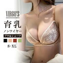 VIRGO'S 脇高でしっかり補正＆谷間！やわらかノンワイヤーブラ(美胸 美背 脇高 レース フルレース 総レース 谷間 盛れる ノンワイヤー 補正 ブラジャー ショーツ ブラショーツ ランジェリー インナー )