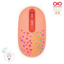 【マラソン20倍ポイント】ワイヤレスマウス かわいい 7色 LED 光る 充電式 薄型 Bluetooth 2.4G 無線 TypeC タイプC 静音 軽量 スリム 小さめ レシーバー マルチデバイス 3段階DPI 充電 USB-C 水玉 ピンク　レッド おしゃれ イーグレット EGRET HappiE コーラル