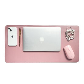 【マラソン10倍ポイント】マウスパッド 大型 かわいい 30x60cm 5色展開 オシャレ 両面用 大きい 大判 無地 シンプル 薄型 光学式 可愛い プレミアムレザー風 撥水 極薄 リバーシブル 女性 ゲーミング リストレスト オフィス レザー風 革 ピンク EGRET EM23-DP1
