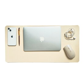【最短当日配送】マウスパッド 大型 かわいい 30x60cm オシャレ 両面用 大きい 大判 無地 シンプル 薄型 可愛い プレミアムレザー風 撥水 極薄 リバーシブル 女性 ゲーミング 家庭用 オフィス 5色展開 レザー風 イエロー＆ライトベージュ EGRET EM23-DP3