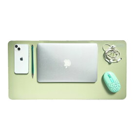 【最短当日配送】マウスパッド 大型 かわいい 30x60cm オシャレ 両面用 大きい 大判 無地 シンプル 薄型 可愛い プレミアムレザー風 撥水 極薄 リバーシブル 女性 ゲーミング 家庭用 オフィス 5色展開 レザー風 スモーキーブルー＆グリーン EGRET