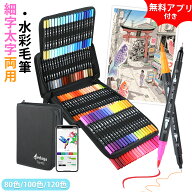 「スーパーDEAL限定10倍P」Aedaga カラーペン セット 80/100/120色 色付き号水性ペン 無料アプリ付き 細…
