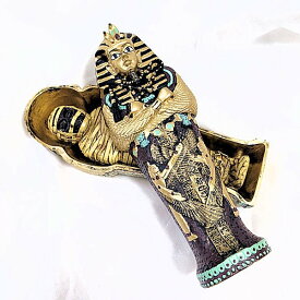 【大サイズ】 エジプト ファラオ 棺桶 ミイラ付き　置物 フィギュア 像 レプリカ エジプトグッズ お土産