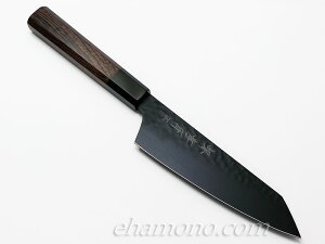 堺孝行 黒影 剣型(切付型)三徳 V金10号鎚目フッ素加工和式包丁