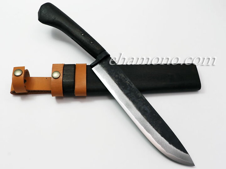 佐治武士】和式ナイフ 蹴っ 黒打ち【現状品】