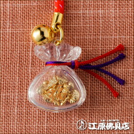 [メール便OK]クリスタル福きんちゃく 守輪【根付御守・ストラップ】