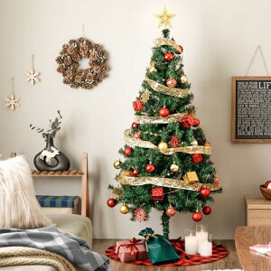 �N���X�}�X�c���[ PVC�� �k���� �ƒ�p �C���e���A �k�� �c���[ 120cm ���b�h×�S�[���h �I�[�i�����g11��t�� �d�r�� �ȒP�g�� �X�ܗp �������