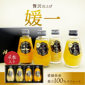 ジュース 媛一(清見・河内晩柑・はるか・温州みかん) ストレート果汁100%ジュース 送料別途 愛媛 ギフト セット プレゼント お歳暮 2025 ギフト