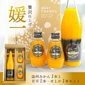 ジュース 媛一(温州みかん・甘平・せとか) ストレート果汁100%ジュース 送料別途 愛媛 ギフトセット お歳暮 2025 ギフト