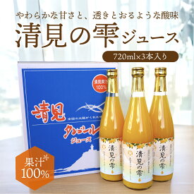みかんジュース 清見の雫ジュース 愛媛県産 三崎 720ml×3本 ストレートジュース 果汁100% 清見タンゴール 清見ジュース きよみ 清見オレンジ ギフト お歳暮 2025 ギフト