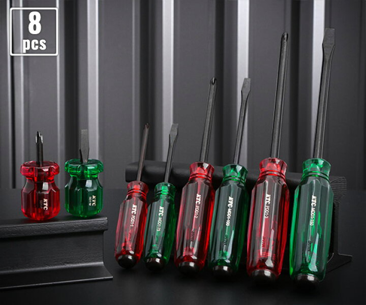 楽天市場】KTC 樹脂柄ドライバーセット貫通タイプ[8本組] PMD18 工具 