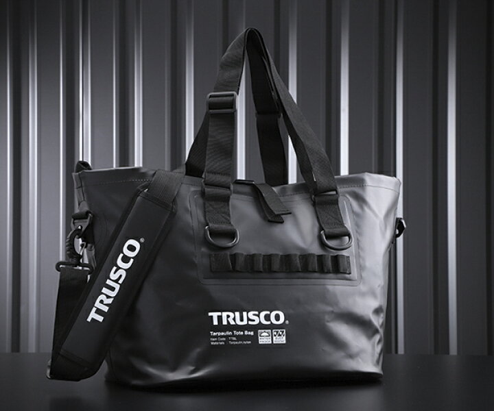 楽天市場】TRUSCO 防水ターポリントートバッグ ブラック Lサイズ TTBL 