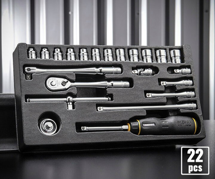 楽天市場】NEPROS NTB222XA 22点セット 6.3sq.ソケットレンチセット  