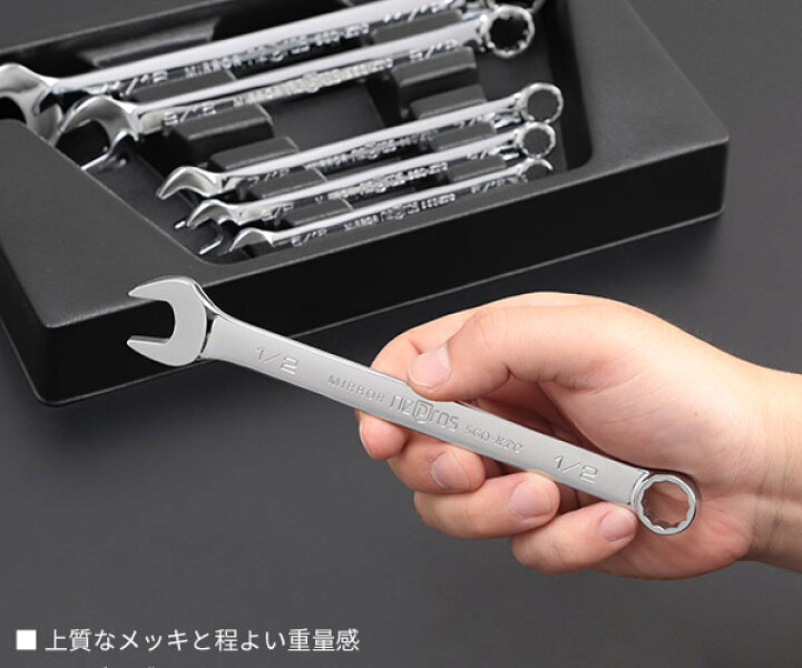 楽天市場】NEPROS NTMS206B コンビネーションレンチインチサイズセット 