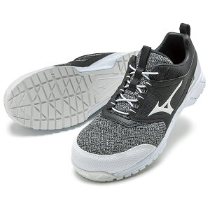 ミズノ 安全靴 ES 31 L F1GA1903 脱ぎ履きしやすいゴム紐タイプ オールマイティ ローカット 09 ブラック×ホワイト スリップオンのように脱ぎ履きラクラク