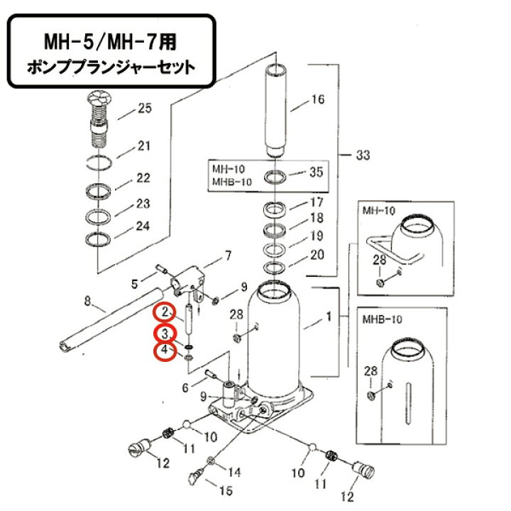 楽天市場】[メーカー直送品] MASADA MH-7用 オイルジャッキ用 ポンプ 