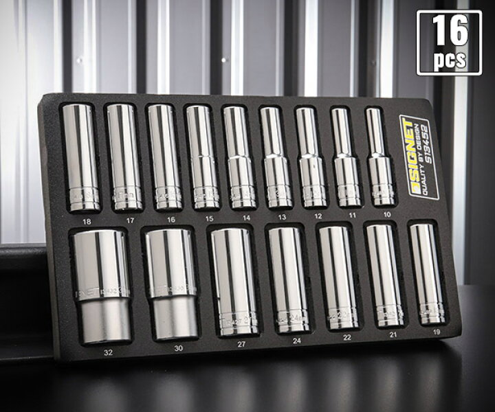 楽天市場】SIGNET 12.7mm 1/2DR 16PC ディープソケットセット DESIGN 