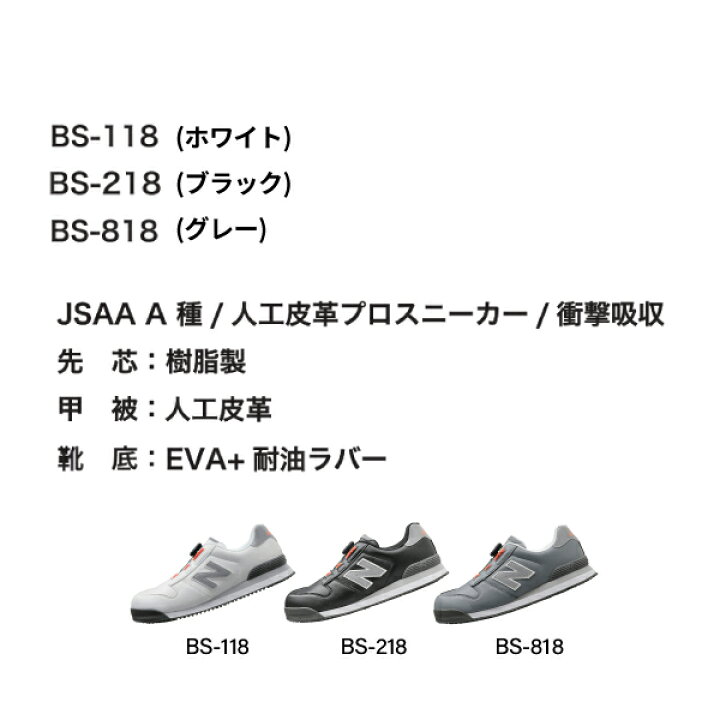 楽天市場】ニューバランス 安全靴 BS-118 Boston ローカット BOAタイプ  