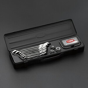 TONE 首振クイックラチェットめがねレンチビットラチェットセット (RMFQ700BRBK)(4953488475852) トネ