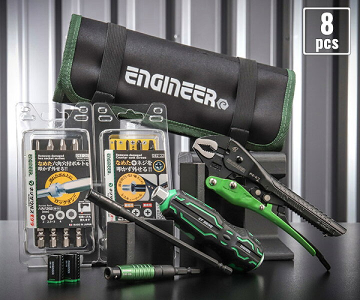 楽天市場】ENGINEER 合体工具セット 8点 DXZ-09 ネジザウルス 