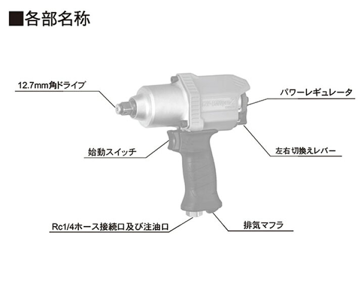 楽天市場】空研 12.7sq. エアーインパクトレンチ KW-1600PROZ KW  