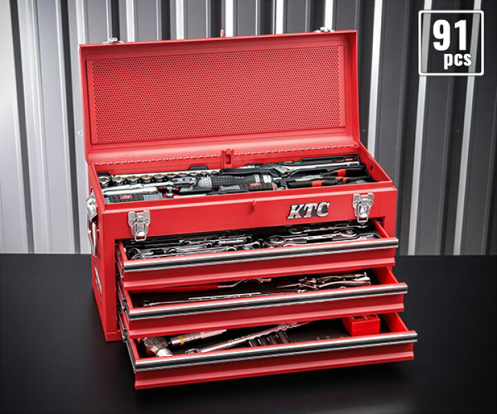 楽天市場】KTC SK39120XMREM 9.5sq. 91点工具セット マットレッド 