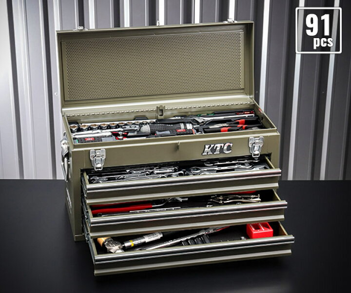 楽天市場】KTC SK39120XODEM 9.5sq. 91点工具セット オリーブドラブ 