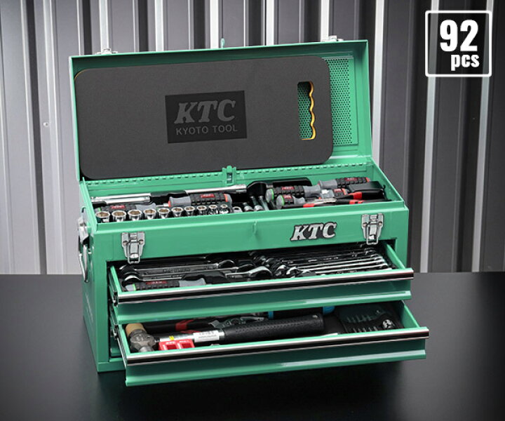 楽天市場】KTC SK39224XTGEM 9.5sq. 92点工具セット ターコイズ 