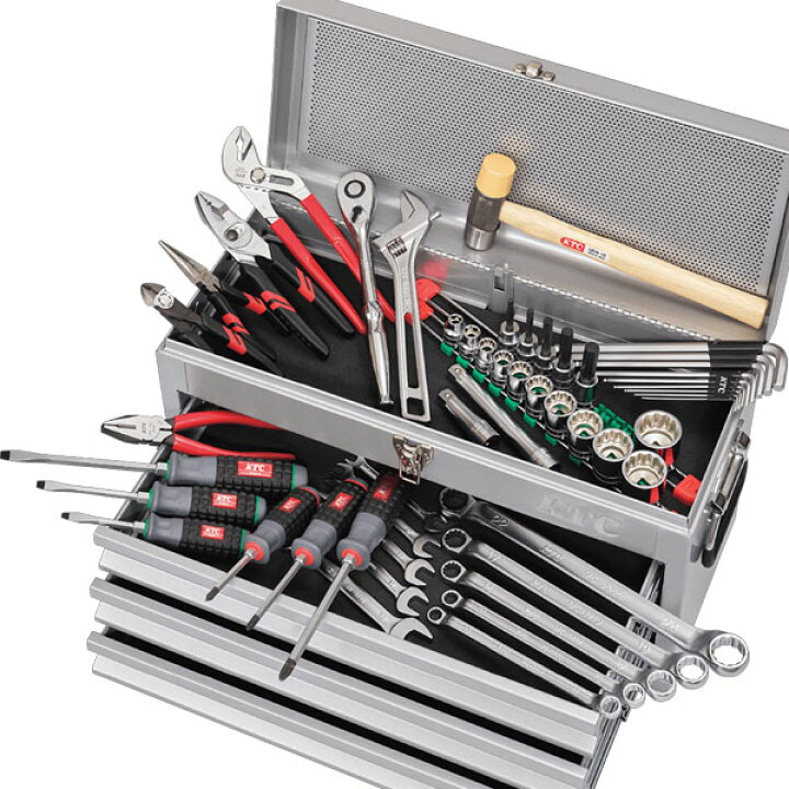 楽天市場】KTC 12.7sq 工具セット 一般機械整備向け チェストタイプ 52 