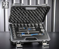 【6月の特価品】シグネット 3/8DR 22PC 伸縮ラチェットハンドル採用ソケットレンチセット（6角） 12722 (…