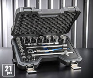 【9月の特価品】シグネット 1/2DR 21PC 伸縮ラチェットハンドル採用ソケットレンチセット（6角） 13722 (…